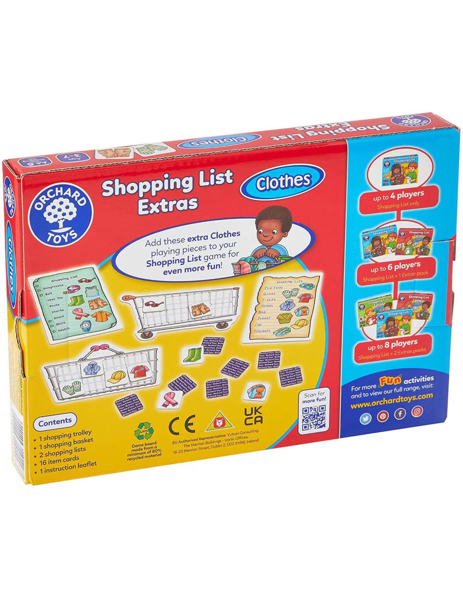 Shopping List Extra Clothes
