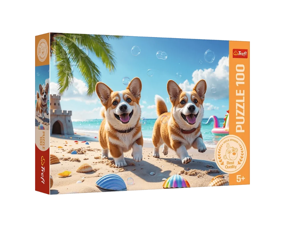 Perritos en la Arena Rompecabezas de 100 Piezas Trefl