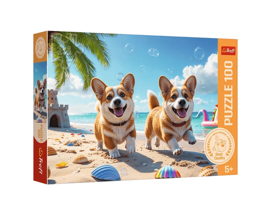 Perritos en la Arena Rompecabezas de 100 Piezas Trefl