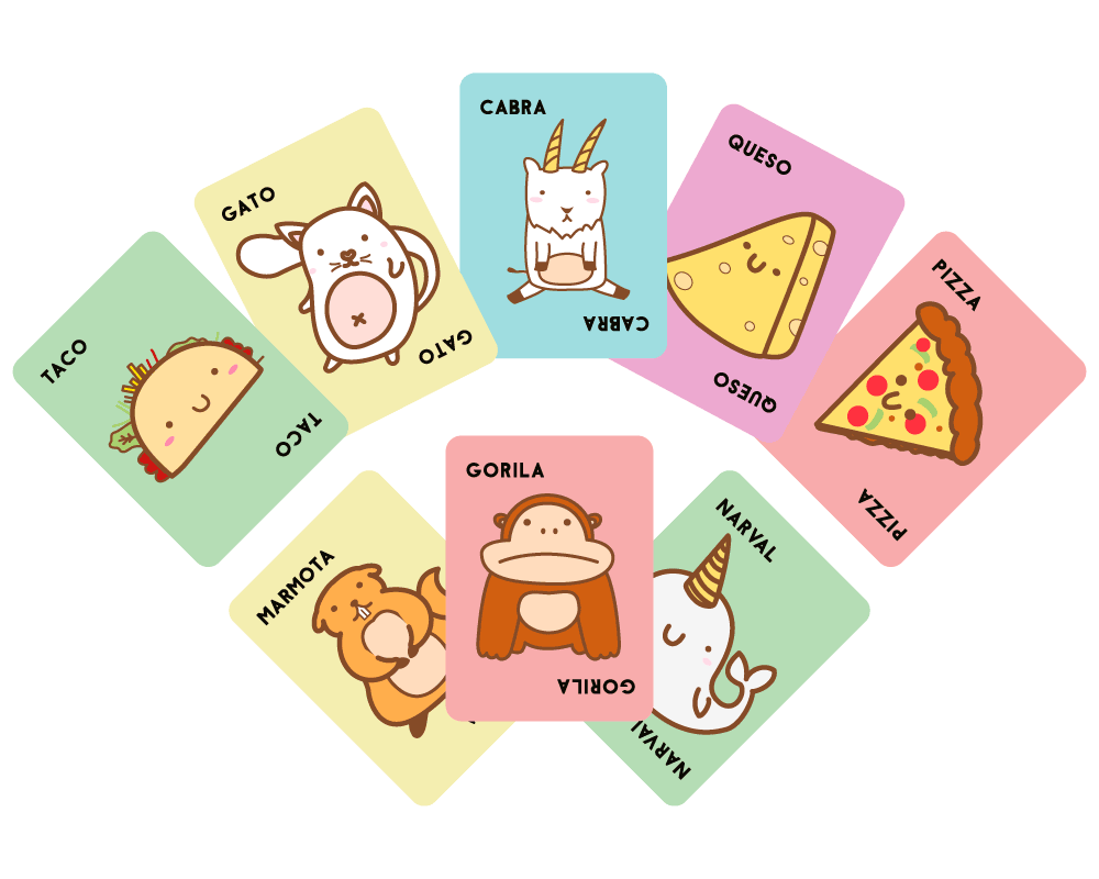 Taco, Gato, Cabra, Queso, Pizza En Español Blue Orange
